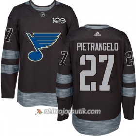 Män Ishockey St. Louis Blues Tröja Alex Pietrangelo 27 1917-2017 100th Anniversary Adidas Svart Authentic